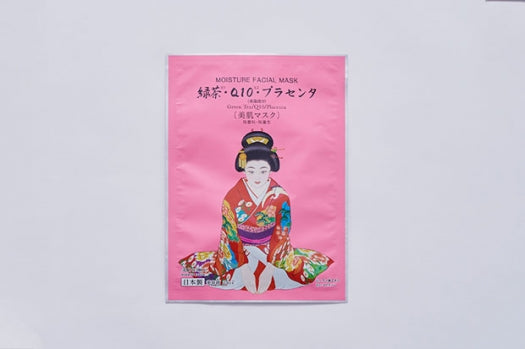 舞妓マスク 緑茶・Q10・プラセンタ Maiko Moisture Facial Mask Green Tea/Q10/Placenta