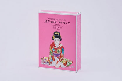 舞妓マスク 緑茶・Q10・プラセンタ Maiko Moisture Facial Mask Green Tea/Q10/Placenta